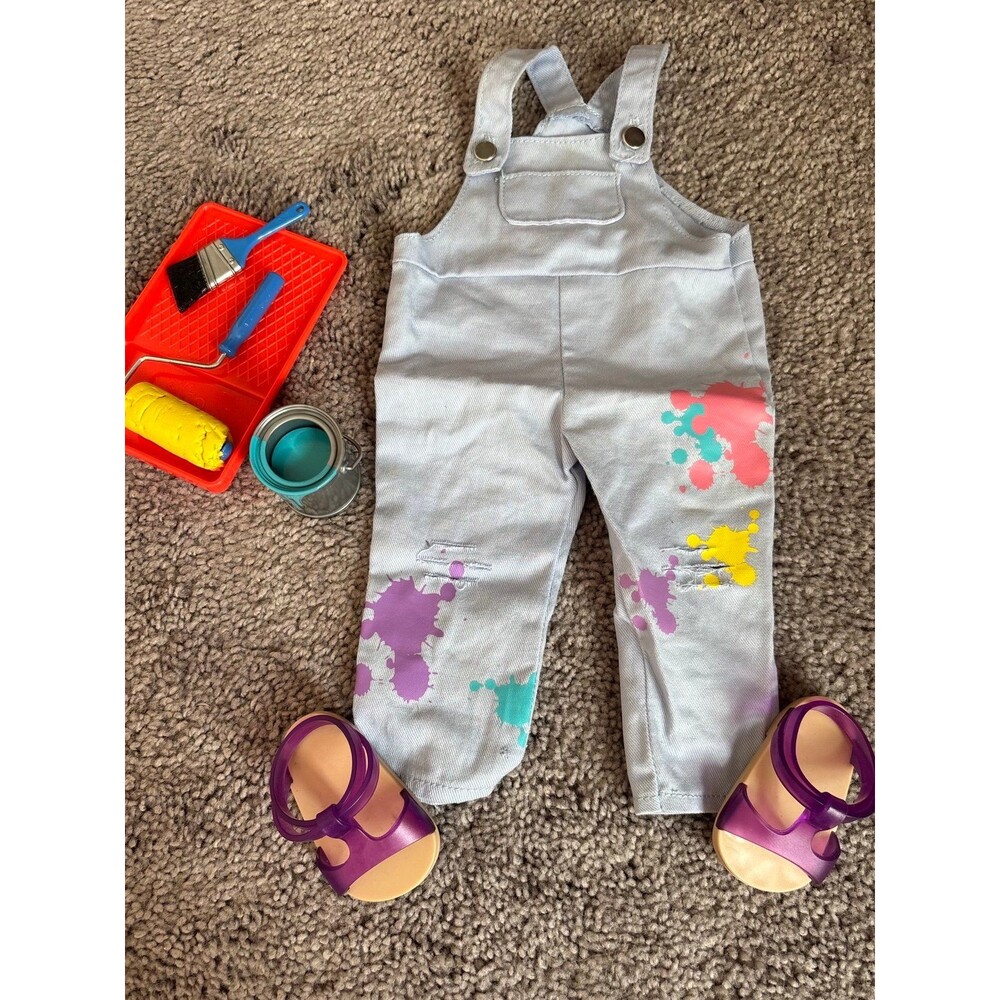 Our Generation 18” Doll Painter Accessories And Overalls Outfit